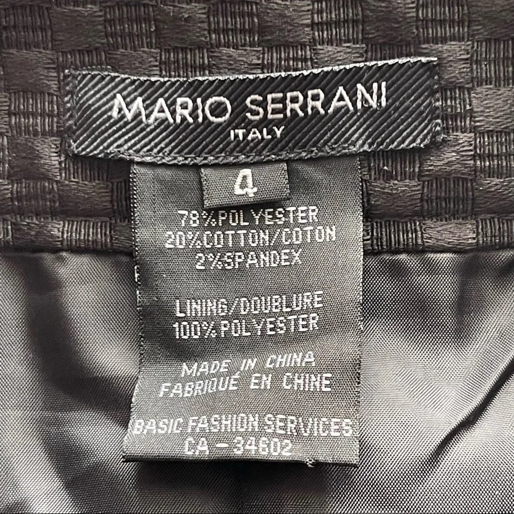 MARIO SERRANI | Black Jacquard Midi Pleated Skirt Sz 4 - Picture 5 of 6